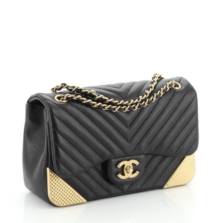 Chanel Rock the Corner Flap Bag Chevron Calfskin Mini