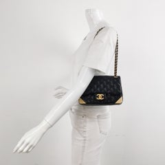 Chanel Rock The Corner Mini Flap Bag Navy Calfskin Leather Gold Hardware Corners