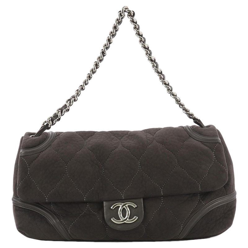 Chanel Rodeo Drive Flap Bag Quilted Microsuede Large