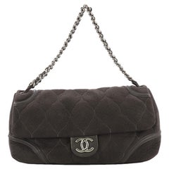 Chanel Rodeo Drive Flap Bag Quilted Microsuede Large