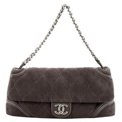 Chanel  Rodeo Drive Flap Bag Quilted Microsuede Large