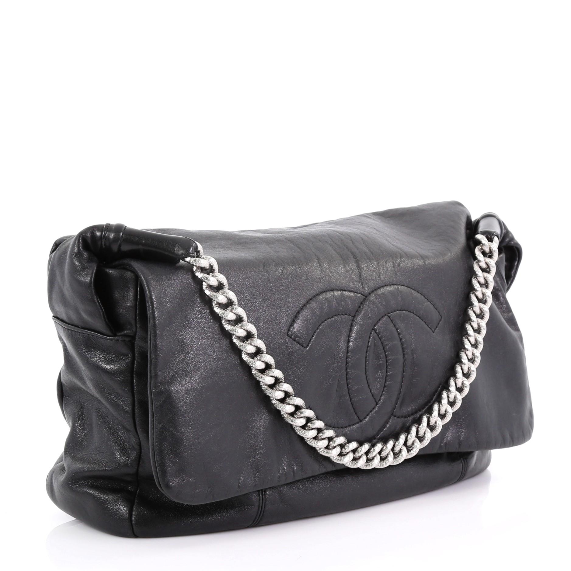 Black Chanel Rodeo Drive Shoulder Bag Lambskin Jumbo