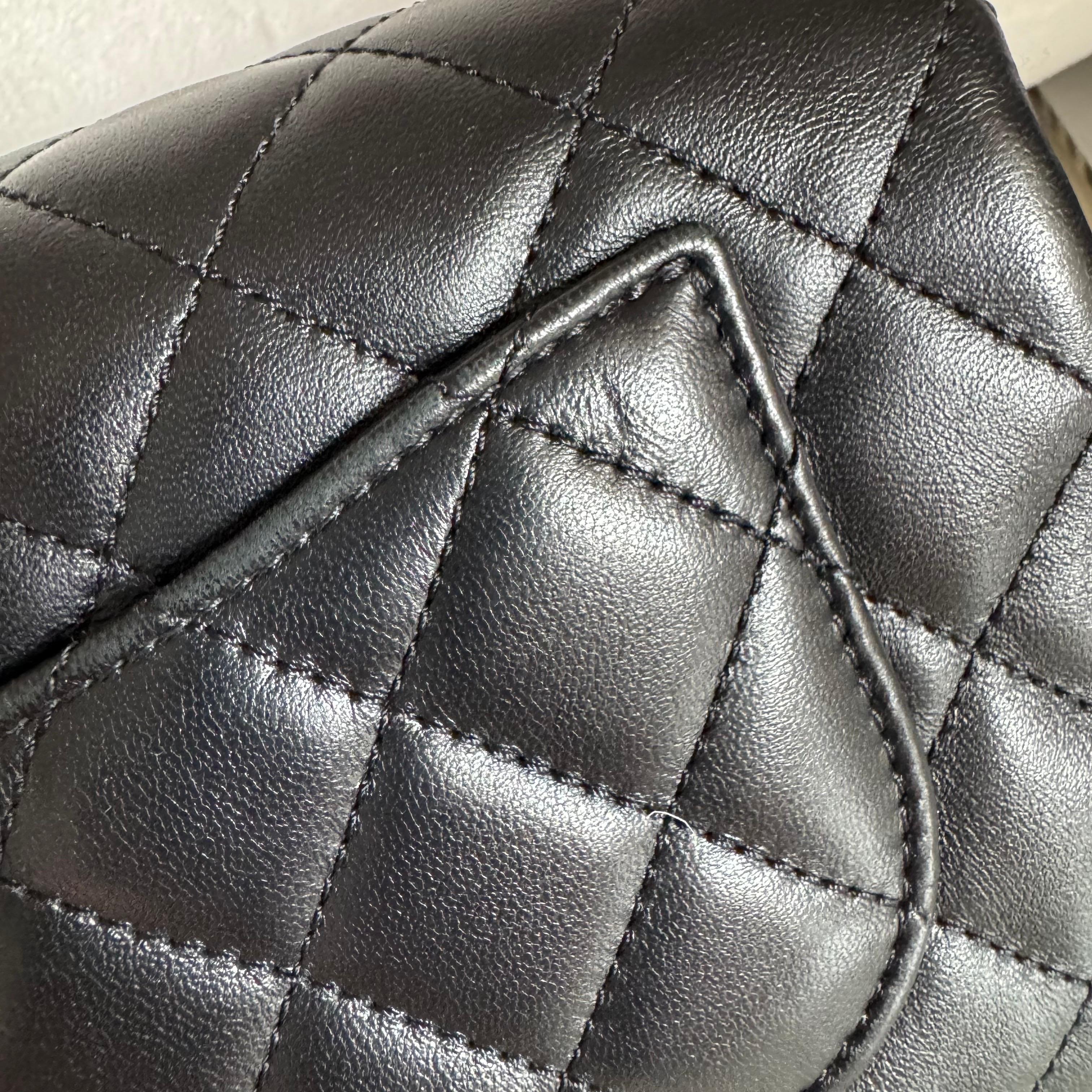 Chanel Romance Classic Flap Mini Black Lambskin Leather Gold Hardware, 2021 15