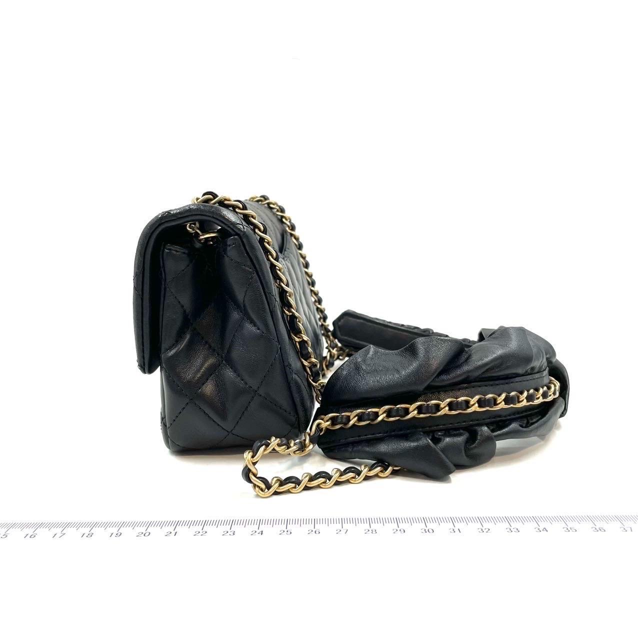 Chanel Romance Classic Flap Mini Black Lambskin Leather Gold Hardware, 2021 1