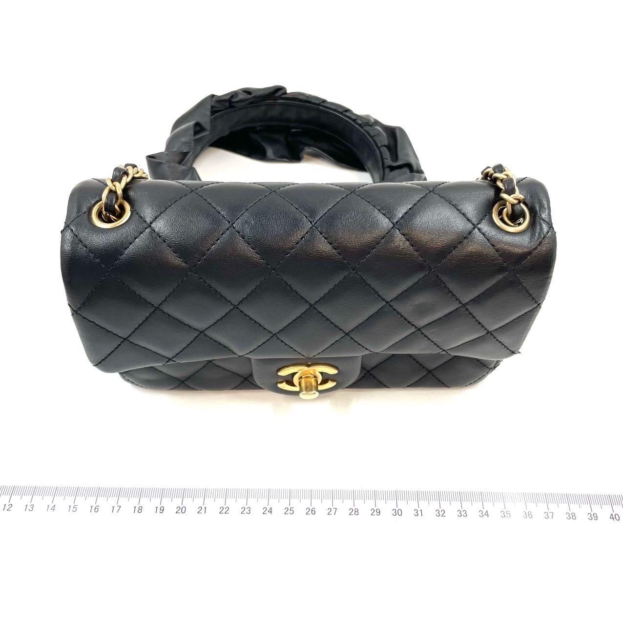 Chanel Romance Classic Flap Mini Black Lambskin Leather Gold Hardware, 2021 2