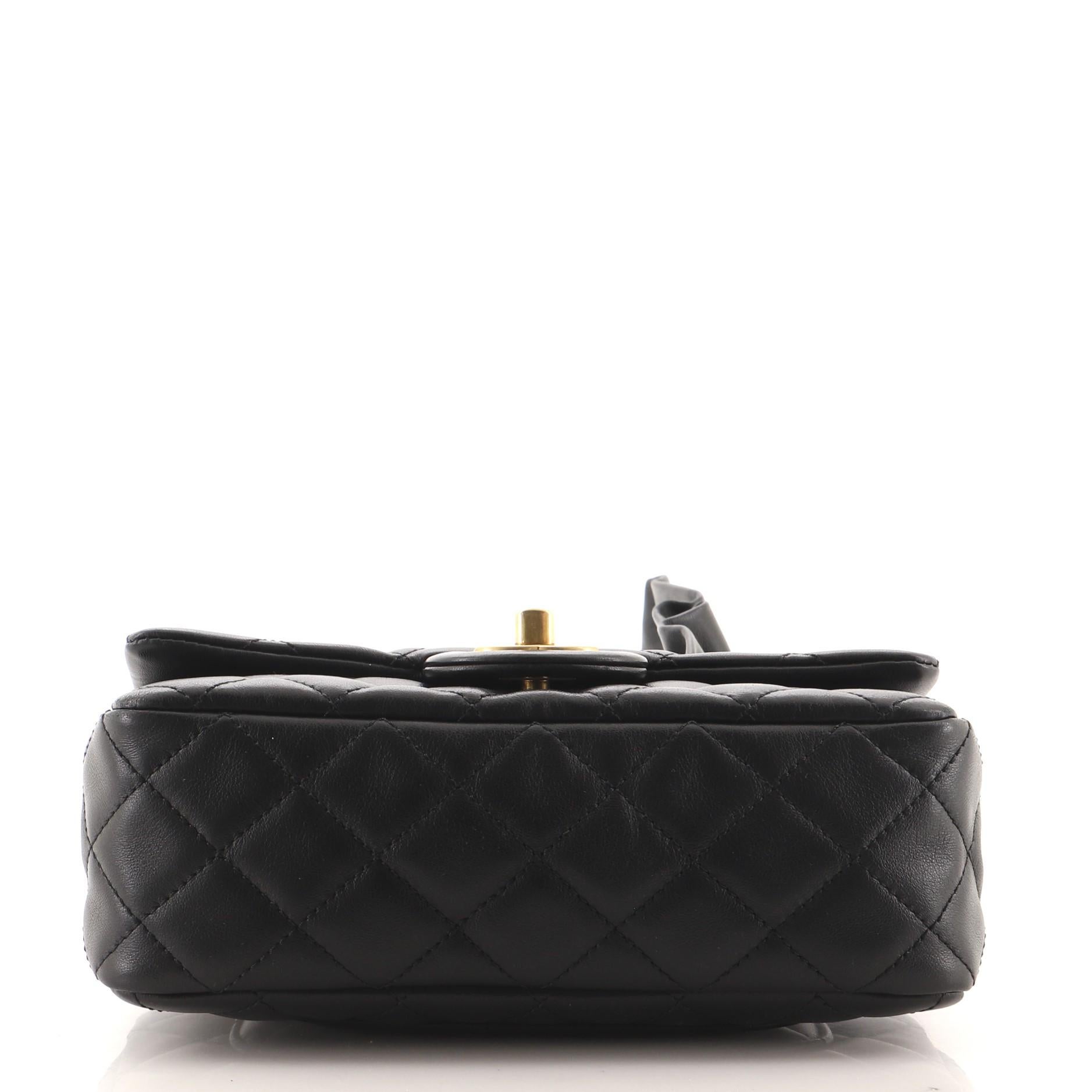 Chanel Romance Flap Bag Quilted Lambskin Mini In Good Condition In NY, NY