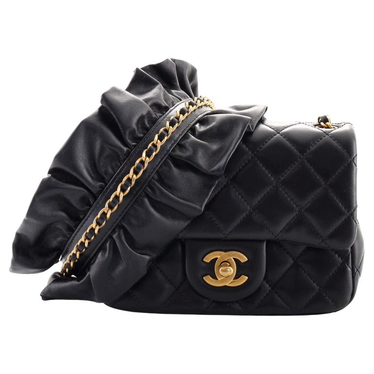 Chanel Romance Square Flap Bag Quilted Lambskin Mini at 1stDibs