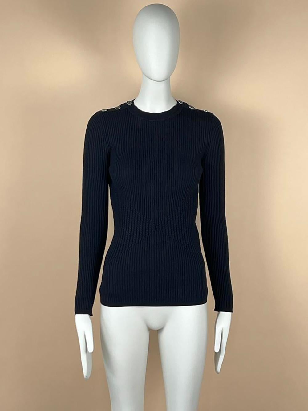 Chanel Rome Collection Black Ribbed Pullover 2
