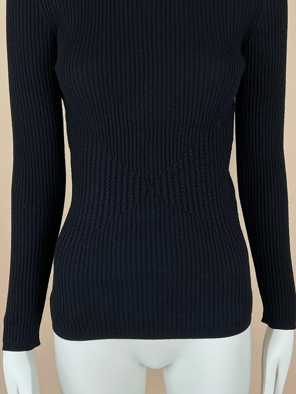 Chanel Rome Collection Black Ribbed Pullover 5
