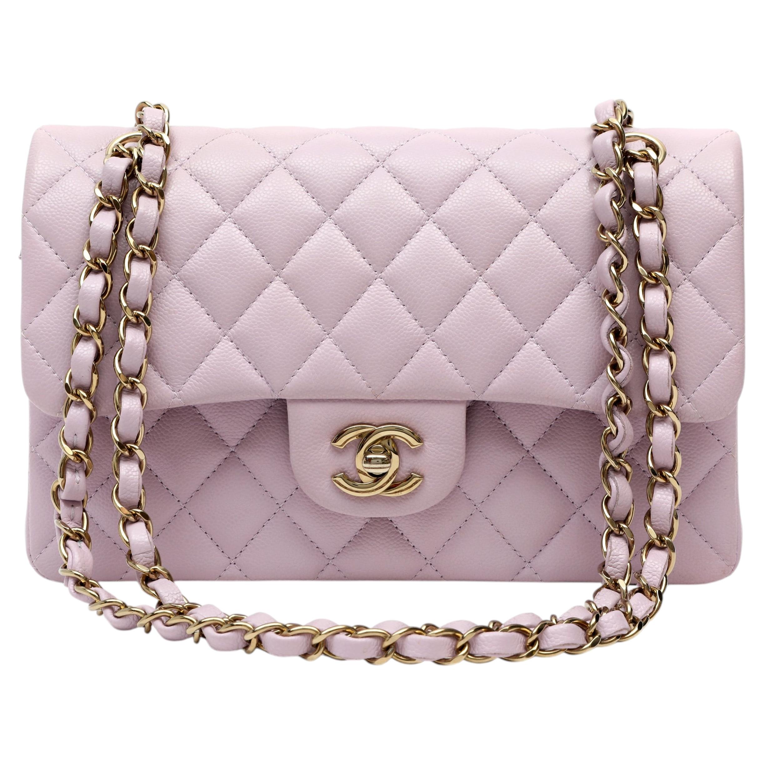 Chanel Lilac Medium Classic Double Flap Bag with Gold Hardware