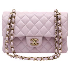 Chanel “Rose Clair” Medium Classic Double Flap Bag with Gold Hardware