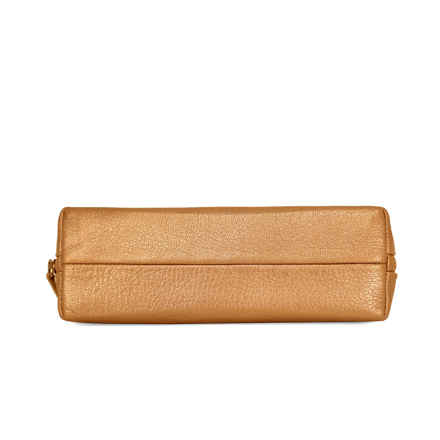 gold makeup pouch