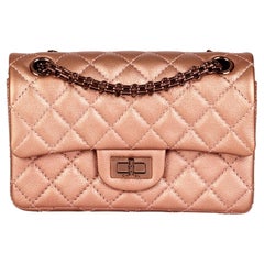 CHANEL Rose Gold Metallic Aged Calfskin Leather 224 2.55 Reissue