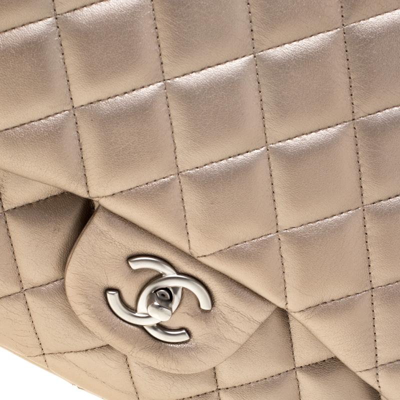 Chanel Rose Gold Quilted Leather Jumbo Classic Double Flap Bag 2