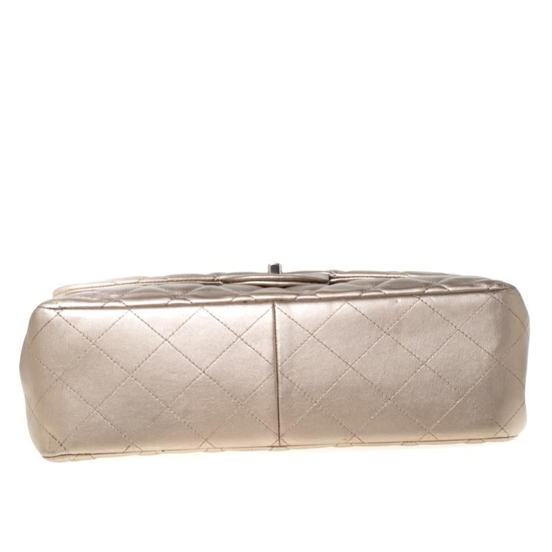 Chanel Rose Gold Quilted Leather Jumbo Classic Double Flap Bag 3