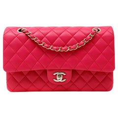 Chanel Rose Pink Lambskin Medium Classic Flap Bag