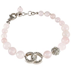 Chanel Rose Quartz CC Beaded Bracelet