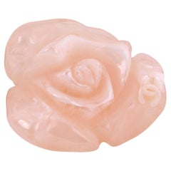 Chanel, bague fleur de camélia en quartz rose et lucite taille 5