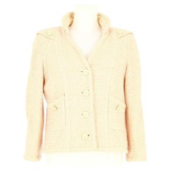 Chanel Rose Tweed Jacket in Size 44