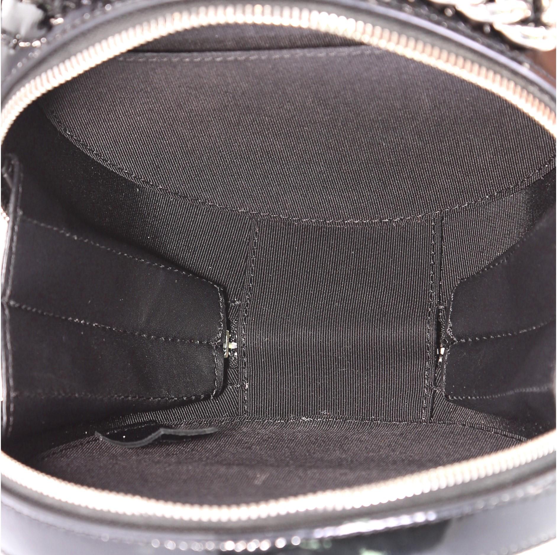 Black Chanel Round as Earth Crossbody Patent