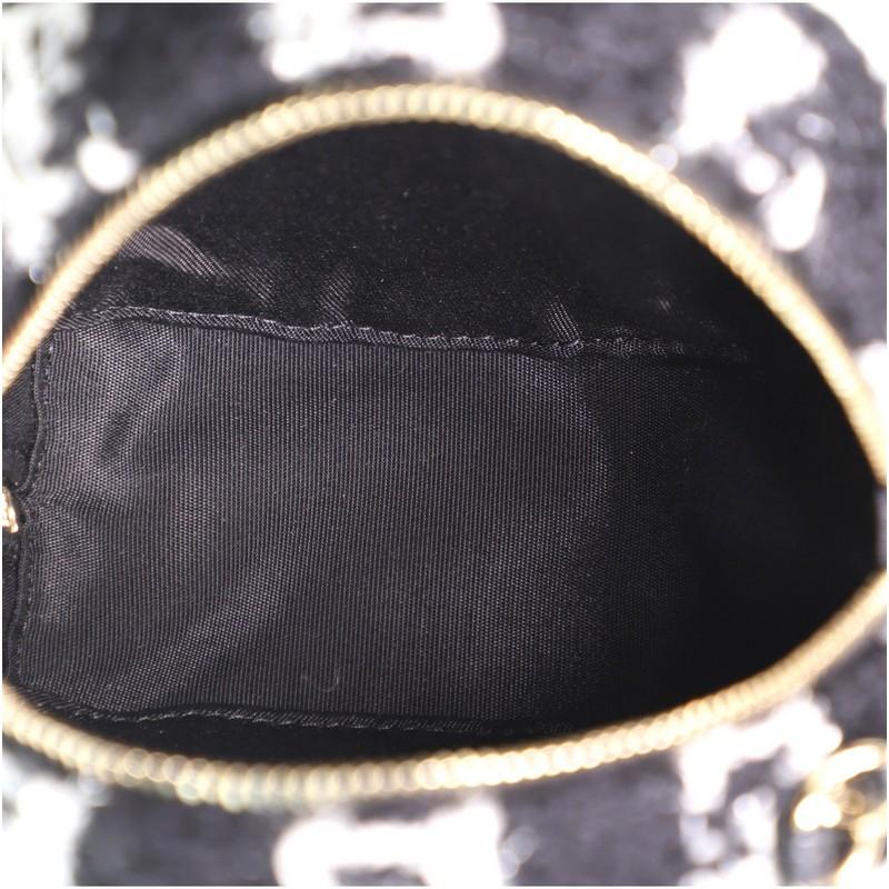 Women's or Men's Chanel Round Clutch with Chain and Coin Purse Quilted Tweed with Shearling