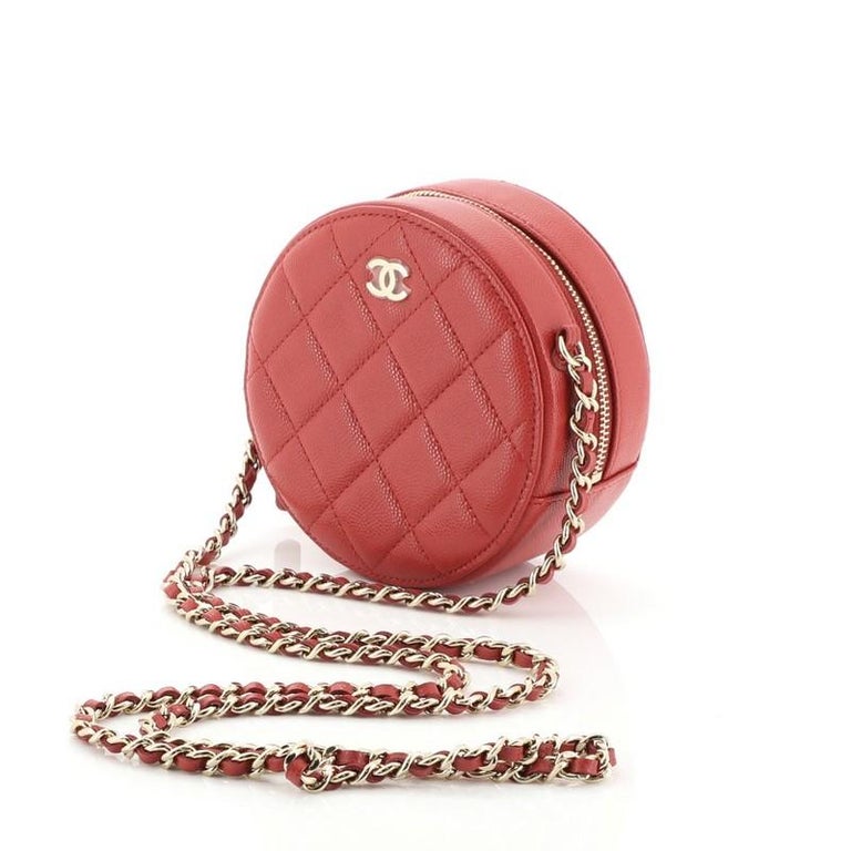 Chanel Round Clutch With Chain Quilted Caviar Mini at 1stDibs mini