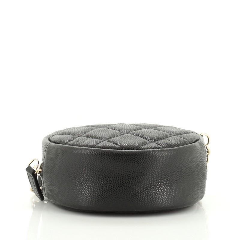 chanel filigree round clutch with chain quilted caviar mini