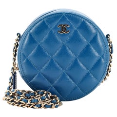 Chanel Round Clutch with Chain Quilted Caviar Mini