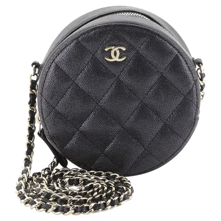 Chanel Round Clutch with Chain Quilted Caviar Mini at 1stDibs chanel