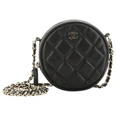 CHANEL Iridescent Calfskin Quilted Chanel 19 Round Clutch With