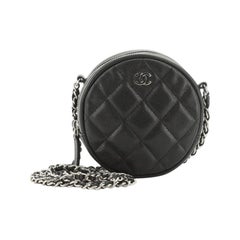 Chanel Round Clutch With Chain Quilted Caviar Mini 