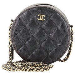 Chanel Round Clutch with Chain Quilted Caviar Mini