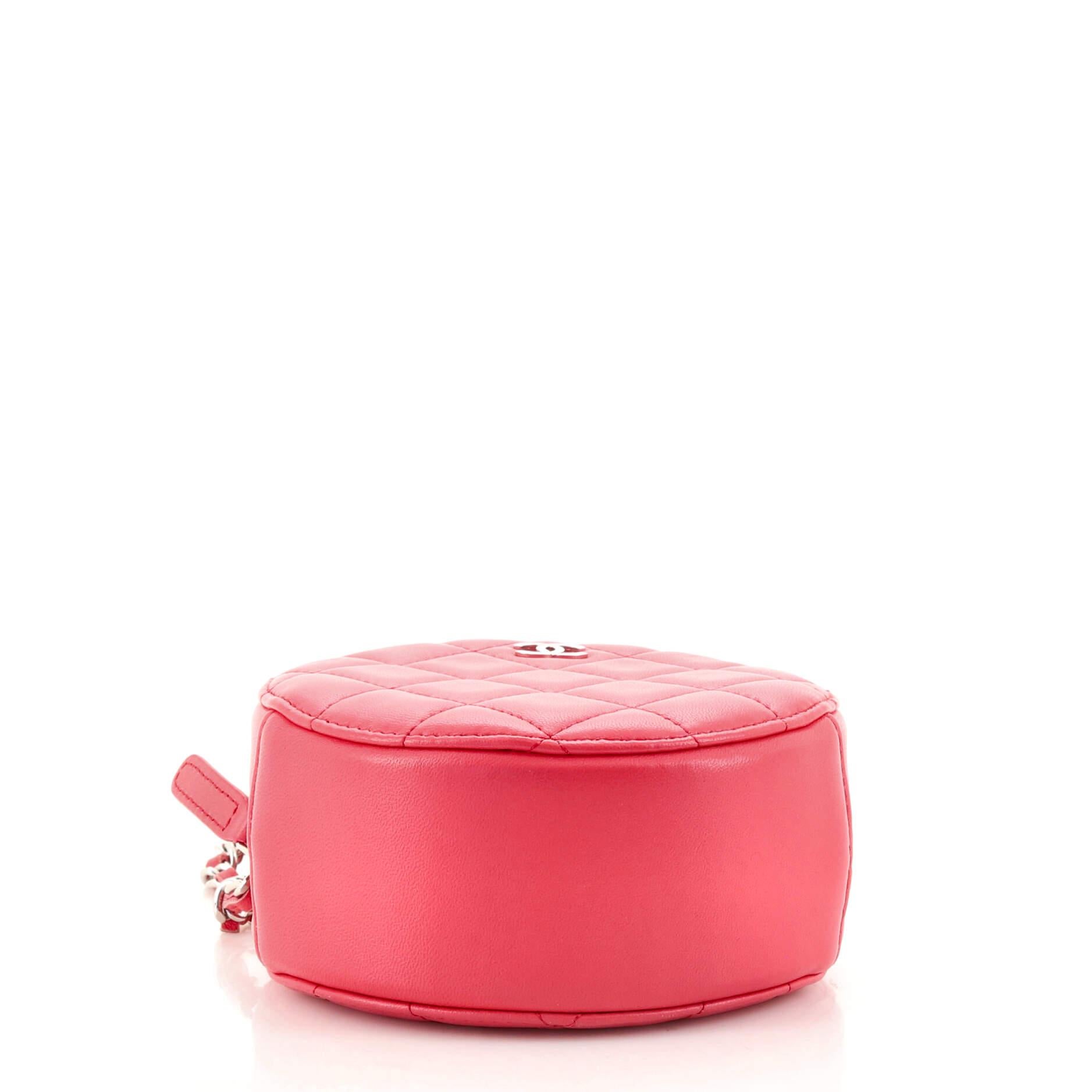 Chanel Round Clutch with Chain Quilted Lambskin Mini In Good Condition In NY, NY