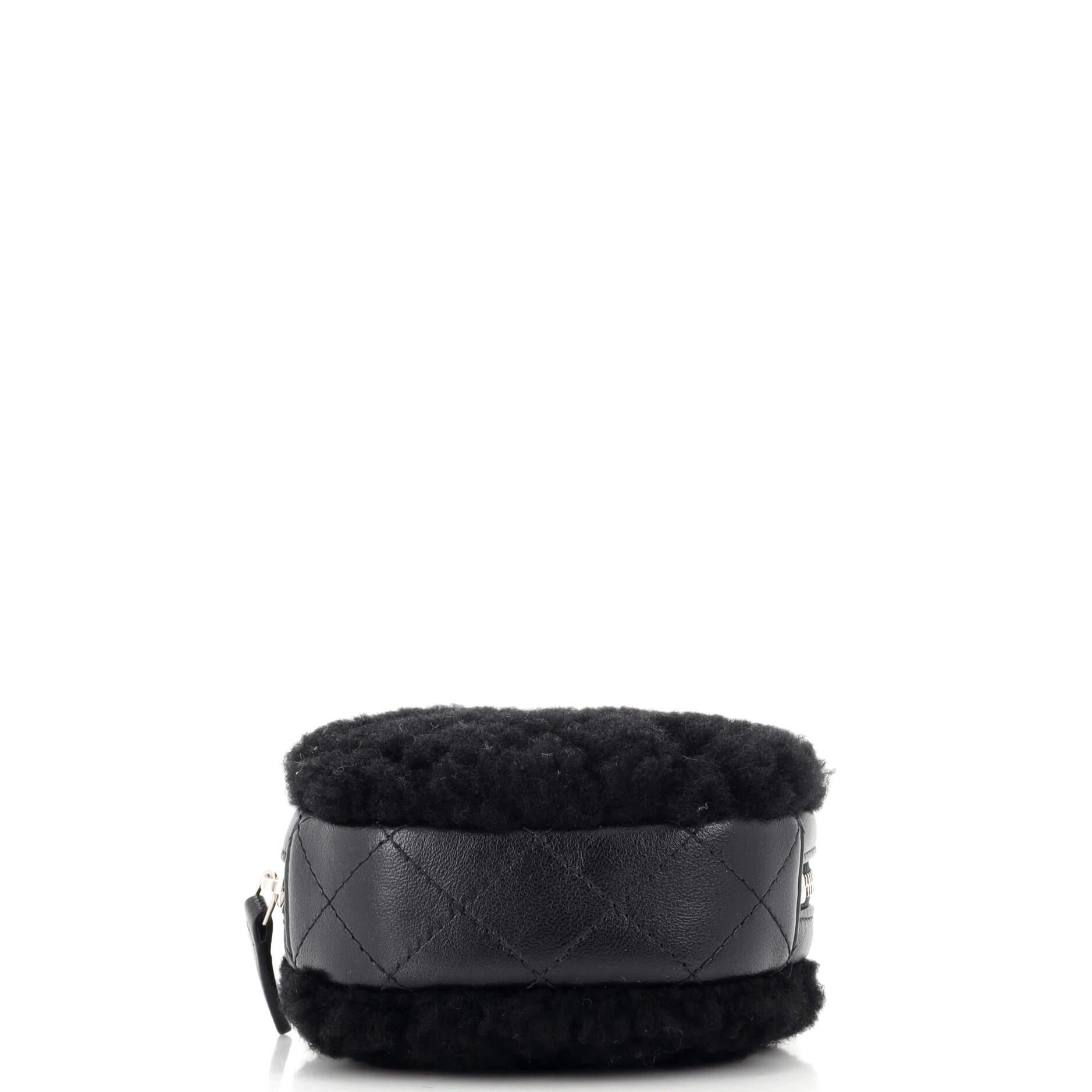 Chanel Round Clutch with Chain Quilted Shearling Mini 1