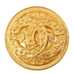 Chanel Round Dotted CC Mark Brooch, 1994