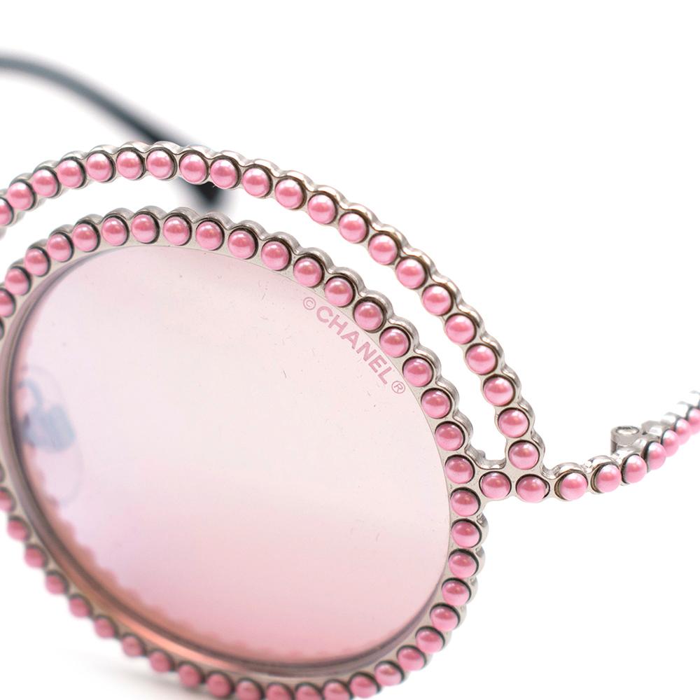 chanel pink pearl sunglasses