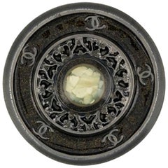 Chanel Round Glass Brooch