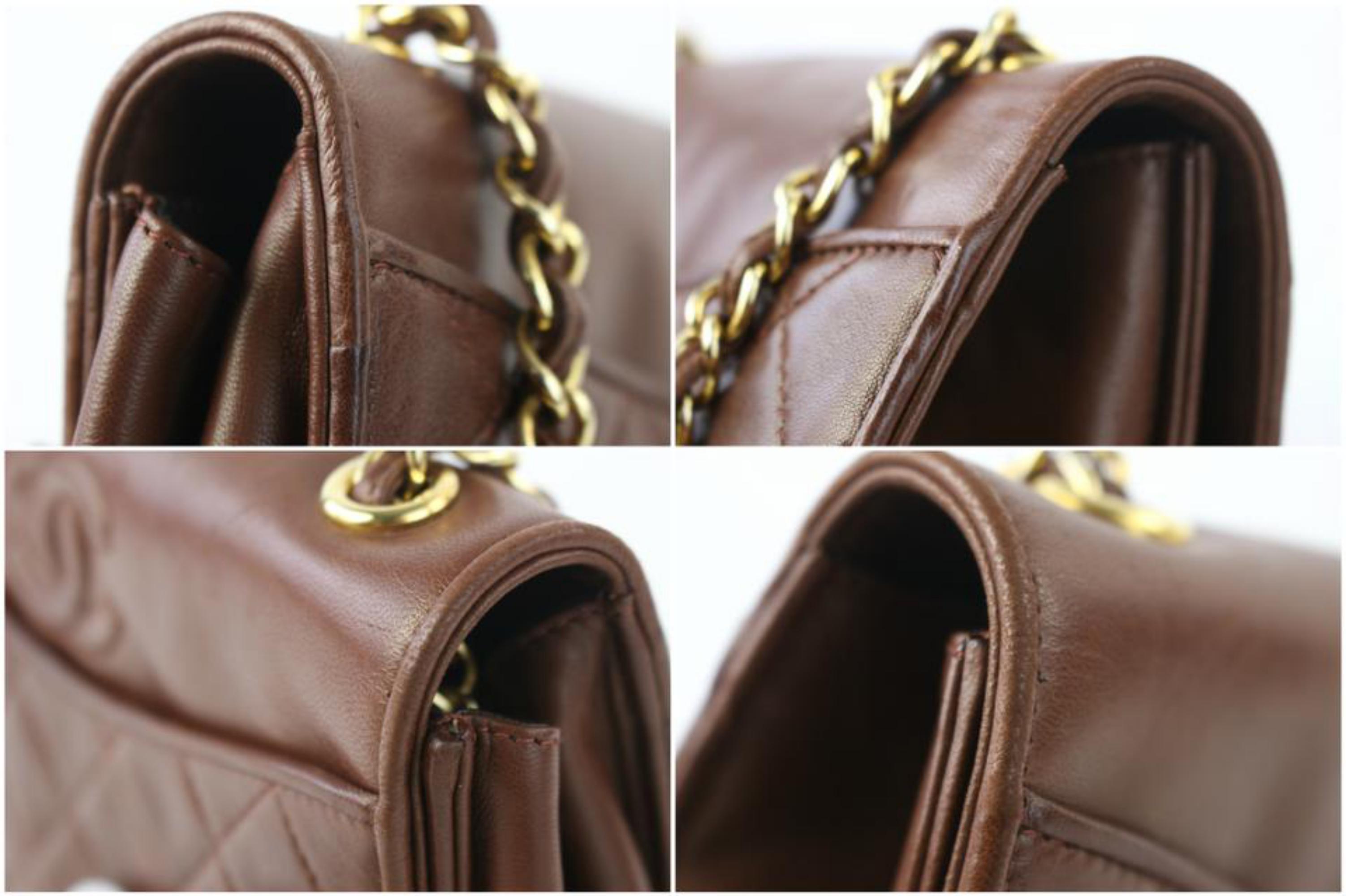 Chanel Round Logo Flap 20cz0717 Brown Leather Shoulder Bag For Sale 3
