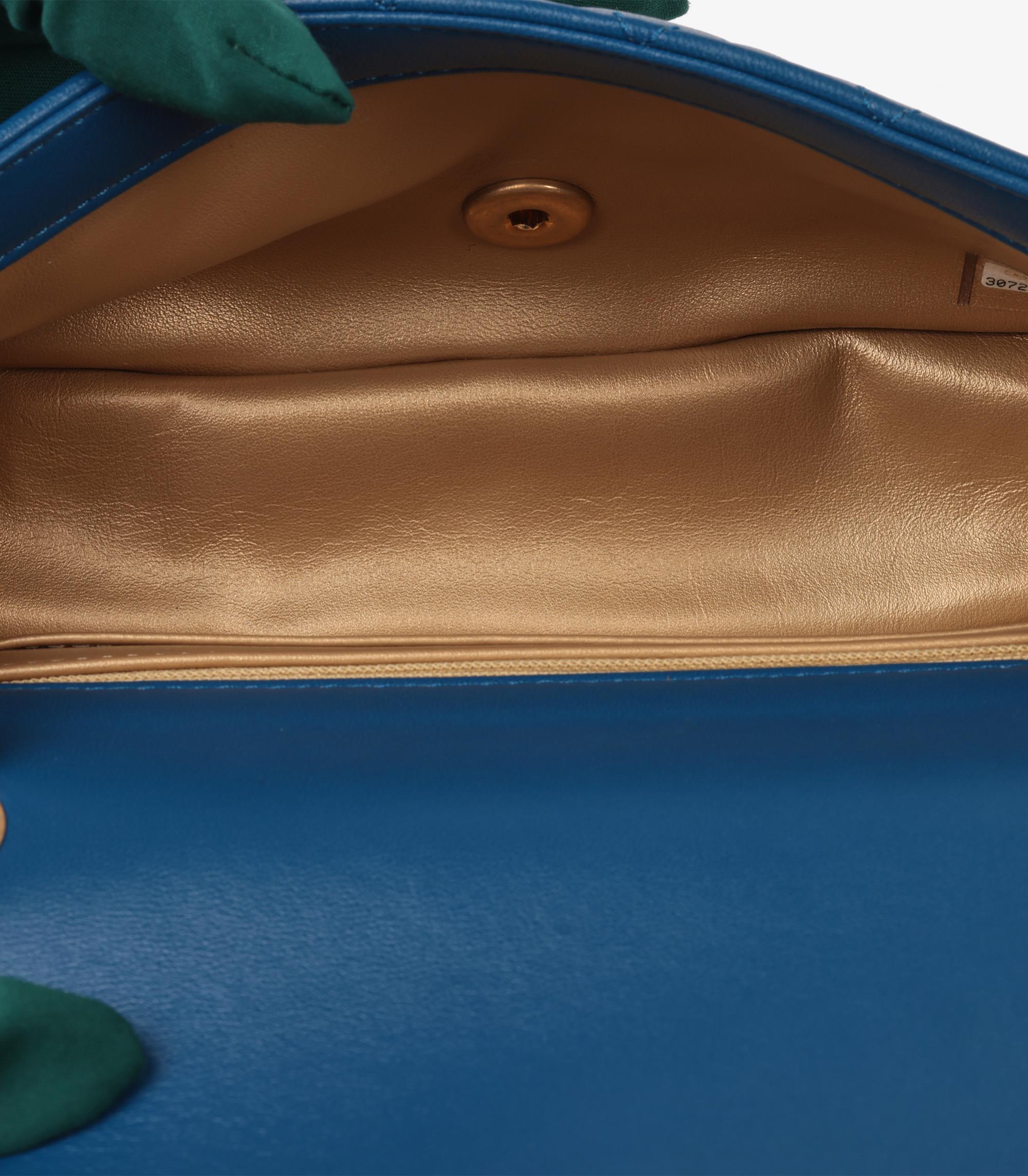 Chanel Royal Blue Quilted Lambskin Coco Crush Rectangular Mini Flap Bag For Sale 4