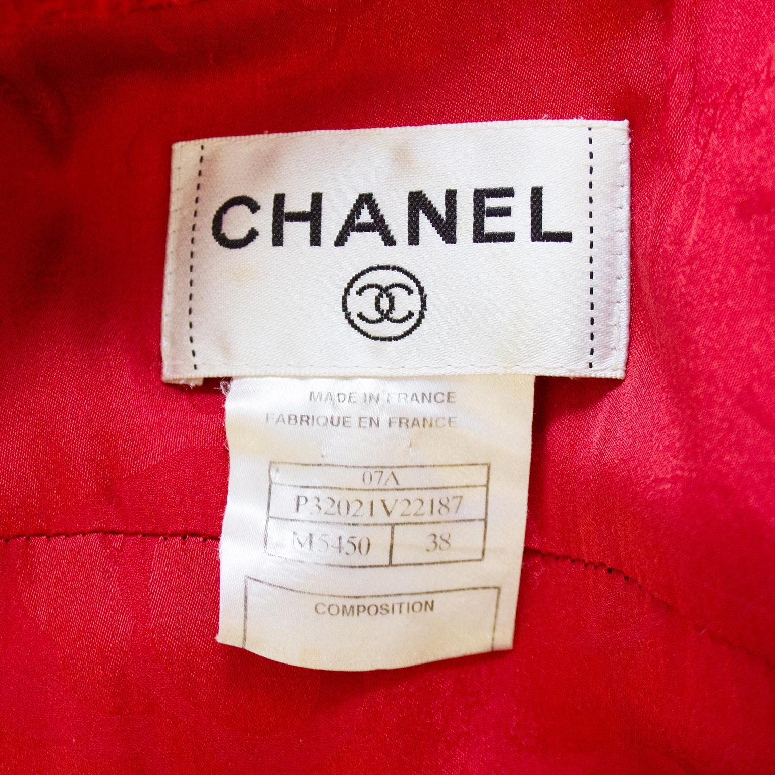Chanel RTW Autumn 2007 Red and White Wool Shirtdress  For Sale 1