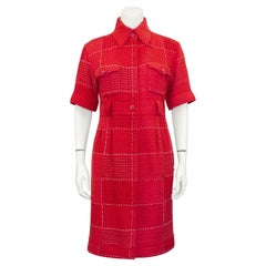 Chanel RTW Autumn 2007 Red and White Wool Shirtdress 