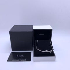 Chanel Ruban Bow Necklace 18K white gold with diamond pave