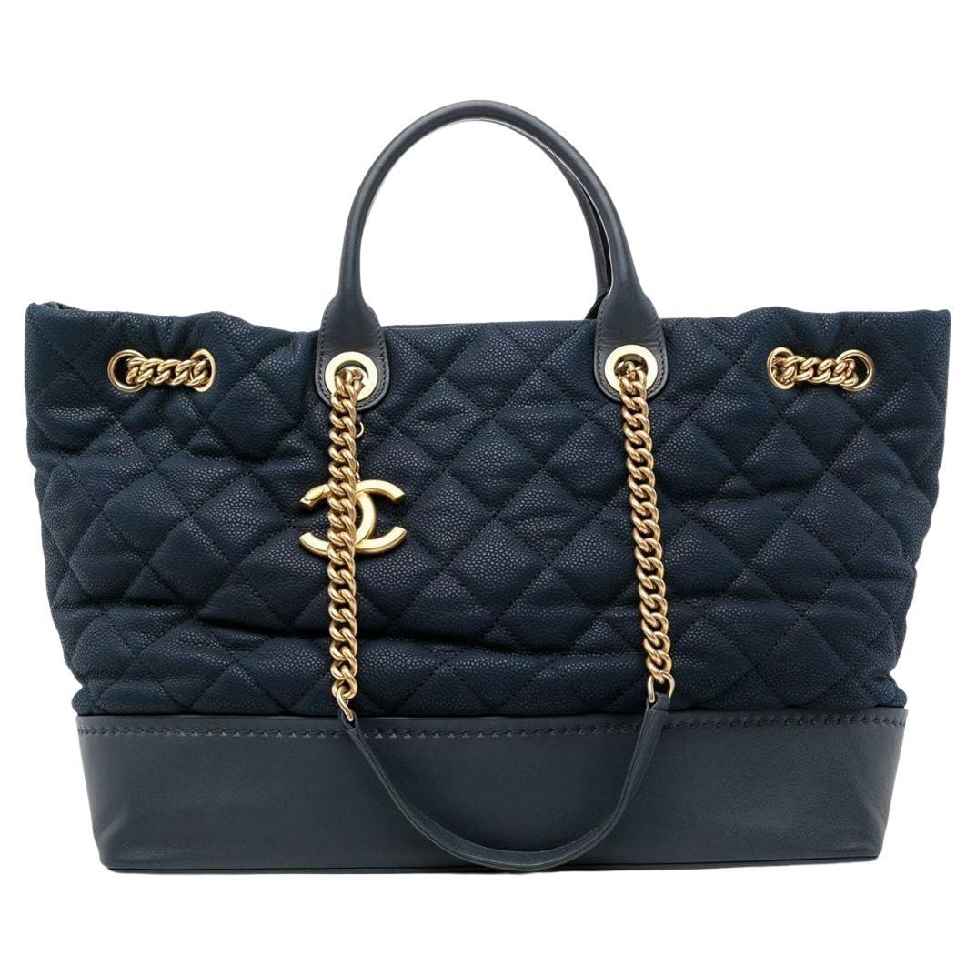 Chanel Rue Cambon Blue Quilted Shoulder Bag 