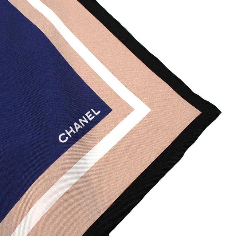 Chanel Rue Cambon CC Print Silk Square Scarf - 90cm x 90cm/ 34in x 34in ...