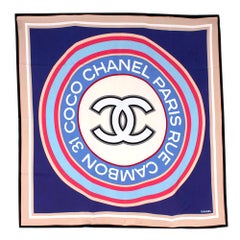 Chanel Rue Cambon CC Print Silk Square Scarf - 90cm x 90cm/ 34in x 34in