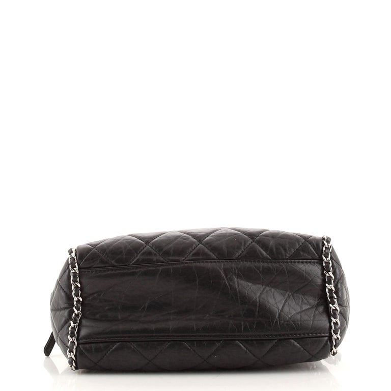 Chanel Running Chain Around Camera Bag Quilted Crumpled Calfskin