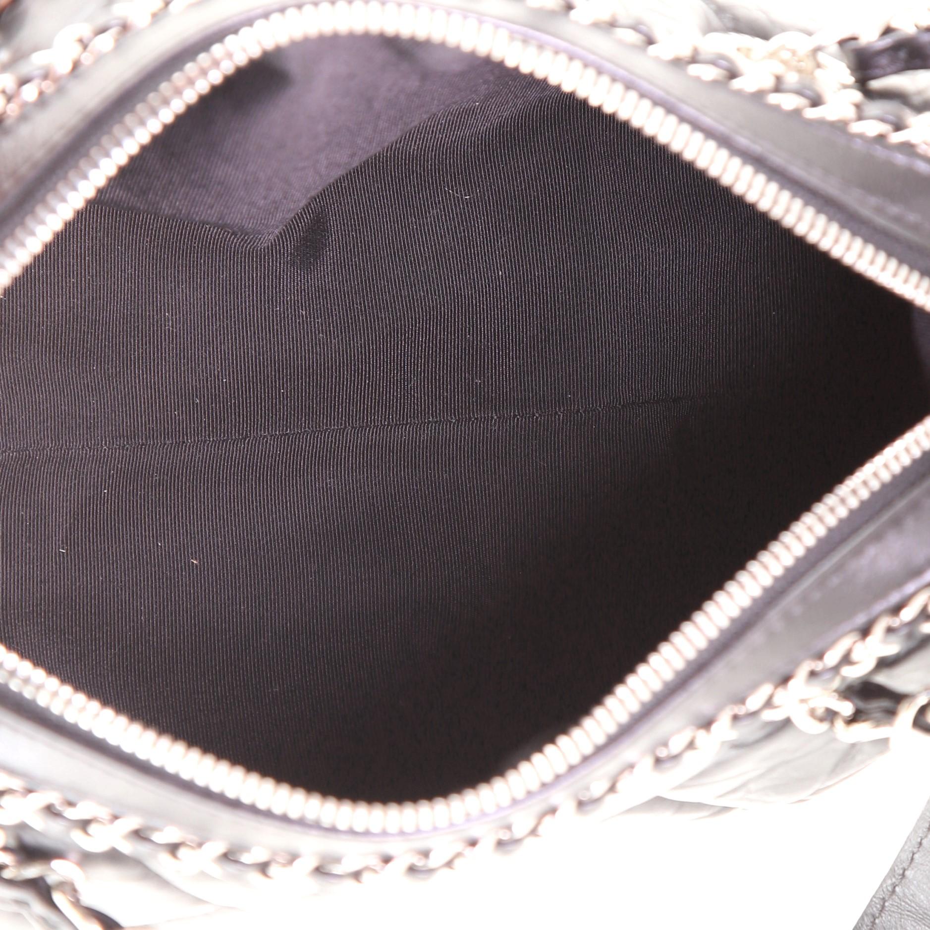 Women's or Men's Chanel Running Chain Around Camera Bag Quilted Crumpled Calfskin Medium