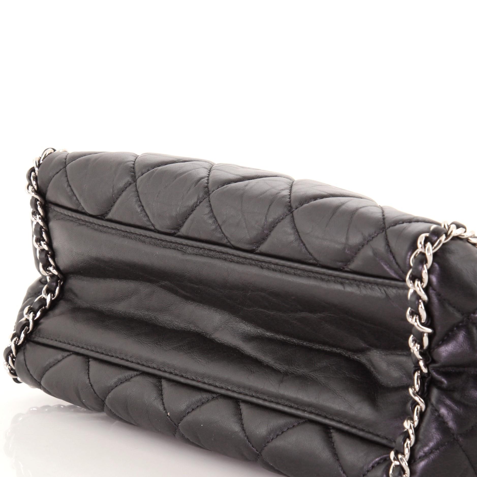 Women's or Men's Chanel Running Chain Around Camera Bag Quilted Crumpled Calfskin Medium