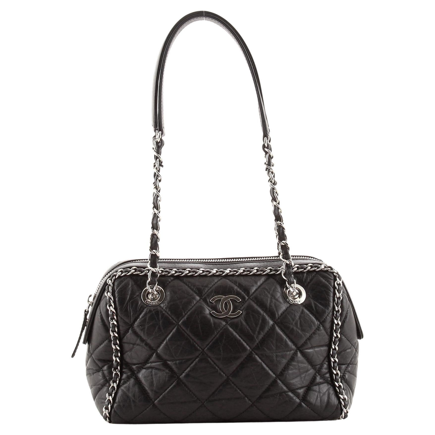 Chanel Running Chain Around Camera Bag Quilted Crumpled
