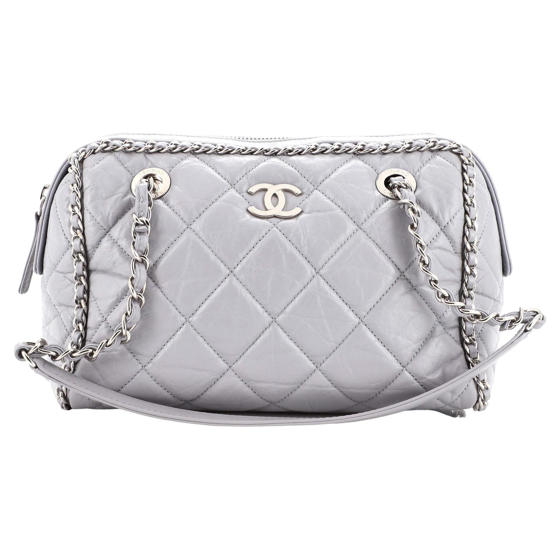 chanel quilted leather chain